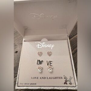 Disney ‘Love & Laughter’ Silver Plated Set of Earrings - NWOT